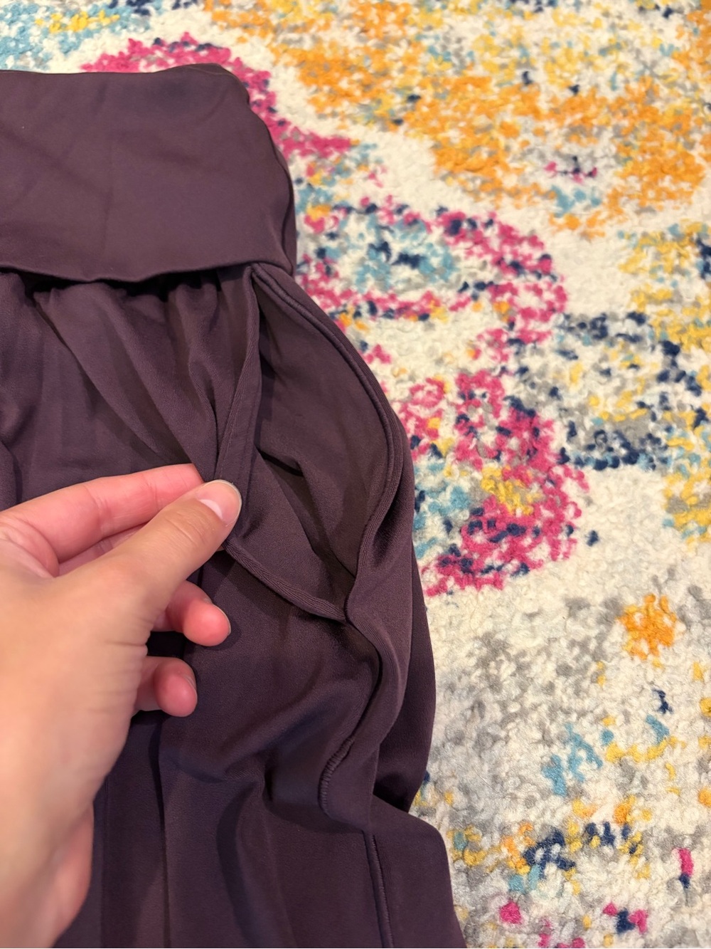 aerie Plum Wide-Leg Flowy Pants - Picture 2 of 5